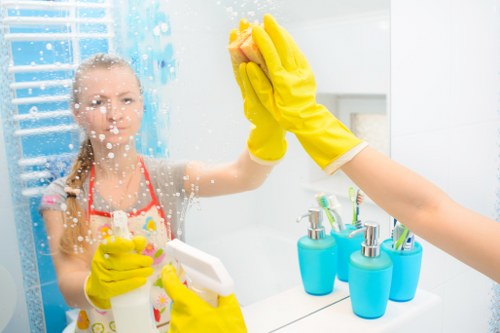 Professional cleaner using equipment in Brisbane